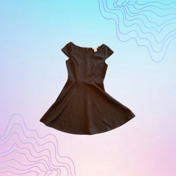 ALTAR’D STATE Black Textured Fit & Flare Dress - Picture 1 of 2